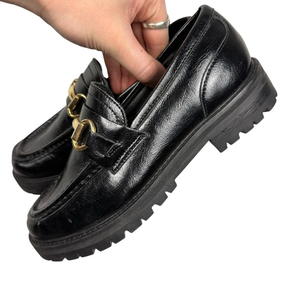 Steve Madden Mistor Black Leather Horsebit Loafers - Picture 3 of 7